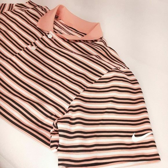 Nike BV0367 606 Men's Sz XL Pink Quartz Dri-Fit Victory Stripe Golf  Polo Shirt - Picture 3 of 3